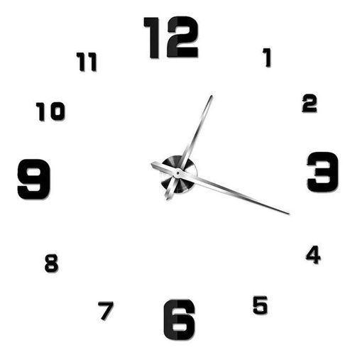 Stick On Wall Clock DIY Large Modern Design Decal 3D
