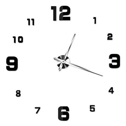 Stick On Wall Clock DIY Large Modern Design Decal 3D