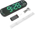 LED Digital Wall Clock Desk Alarm Clock for Bedroom, Large Wall Clock with Remote Control, Automatic Brightness Dimmer LED Clock with Date Temperature