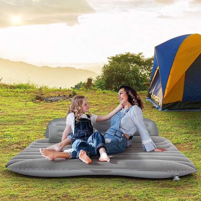 Inflatable Car Air mattress with pillows and free pump