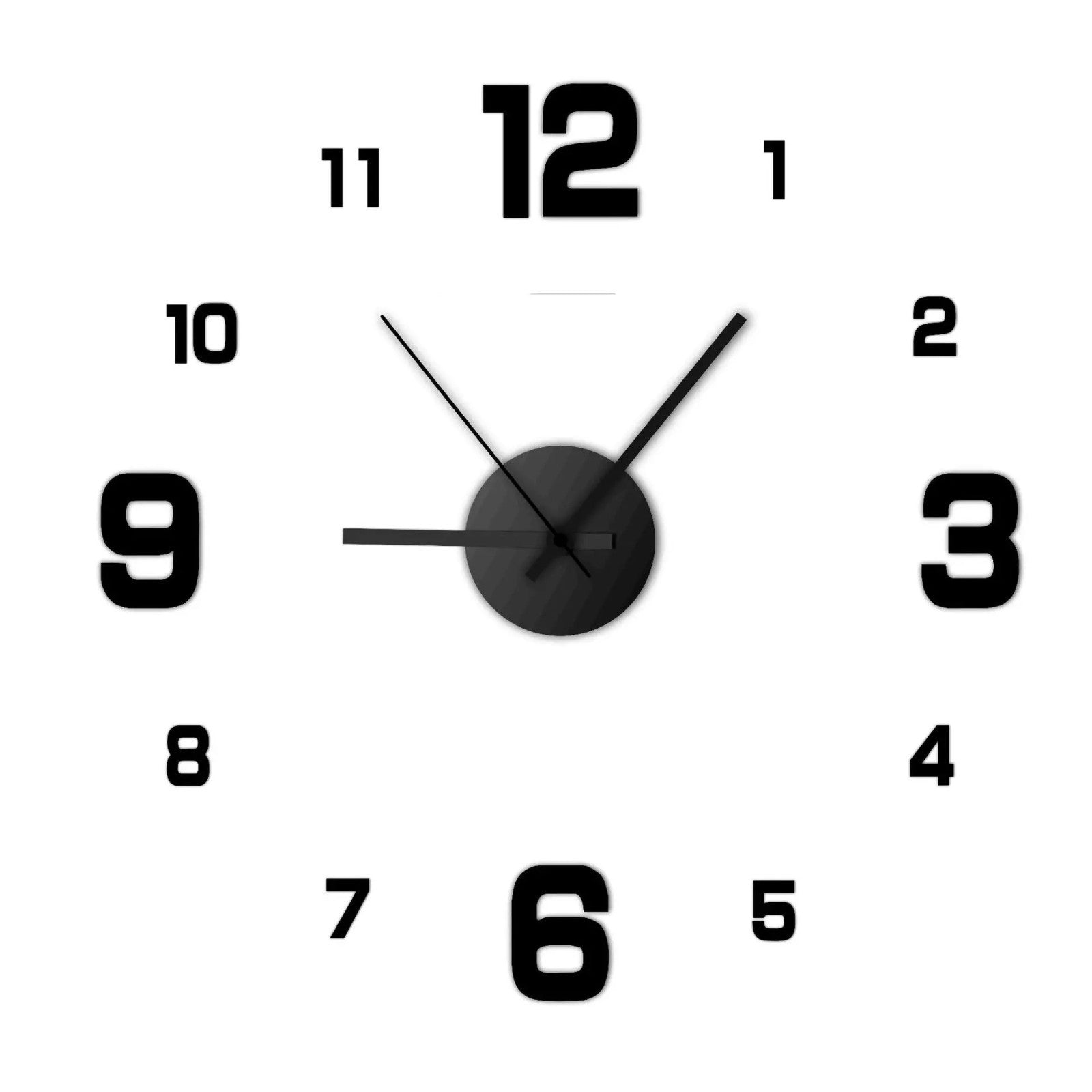 Stick On Wall Clock DIY Large Modern Design Decal 3D